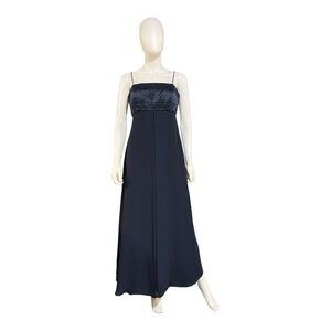 Michaelangelo Navy Blue Empire Cut Gown, 8